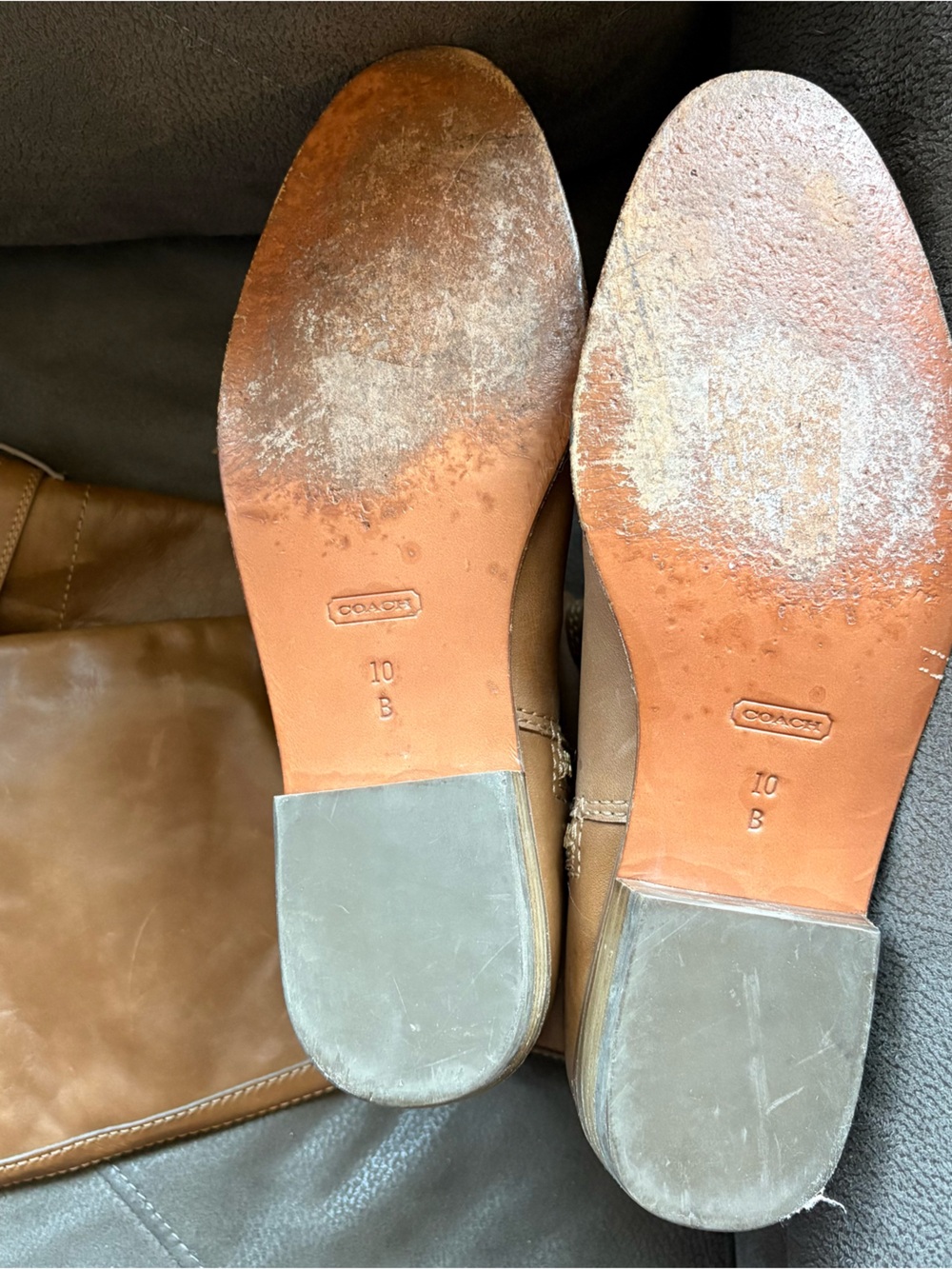 Coach Leather Laguna Tan Brown Riding Boots 10 Equestrian Preppy Old Money Knee - Picture 9 of 13